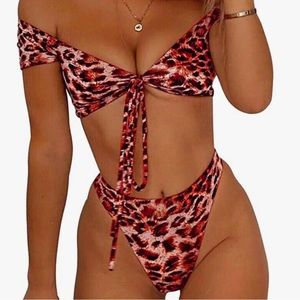 New with tags Bikini Leopard / Brown, Black and White / size M